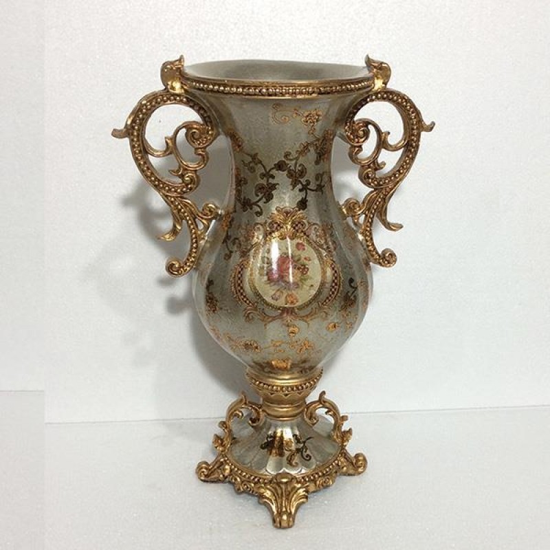 ПОДОВА ВАЗА ПОРЦЕЛАН СИВО-ЗЛАТНА 31,5X21X48CM ПОДОВА ВАЗА ПОРЦЕЛАН СИВО-ЗЛАТНА 31,5X21X48CM