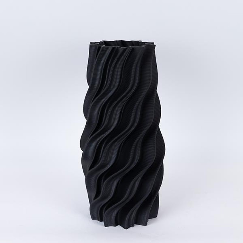 ВАЗА ПОРЦЕЛАНОВА 3D ЧЕРНА 18X19X39 СМ