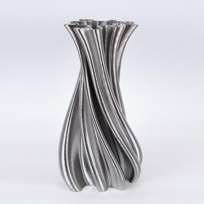 ПОРЦЕЛАНОВА ВАЗА 3D СРЕБЪРНА 17.5X17.5X35.5CM ПОРЦЕЛАНОВА ВАЗА 3D СРЕБЪРНА 17.5X17.5X35.5CM