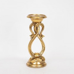 ПОЛИРЕСИНОВ СВЕЩНИК ЗЛАТИСТ 11X11X27 СМ