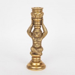 СВЕЩНИК АПЕ, ПОЛИРЕСИН, АНТИК ЗЛАТО, 8X8X26 СМ СВЕЩНИК АПЕ, ПОЛИРЕСИН, АНТИК ЗЛАТО, 8X8X26 СМ