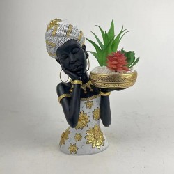 ДЕКОРАТИВНА СКУЛПТУРА ЖЕНА С ЦВЯТ ДЕКОРАТИВНА СКУЛПТУРА ЖЕНА С ЦВЯТ