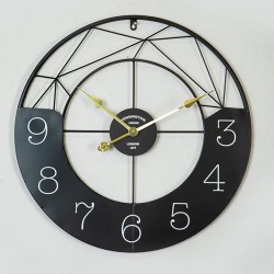 WALL CLOCK, METAL, BLACK-WHITE-GOLD, 60x4.5x60cm 753-10025