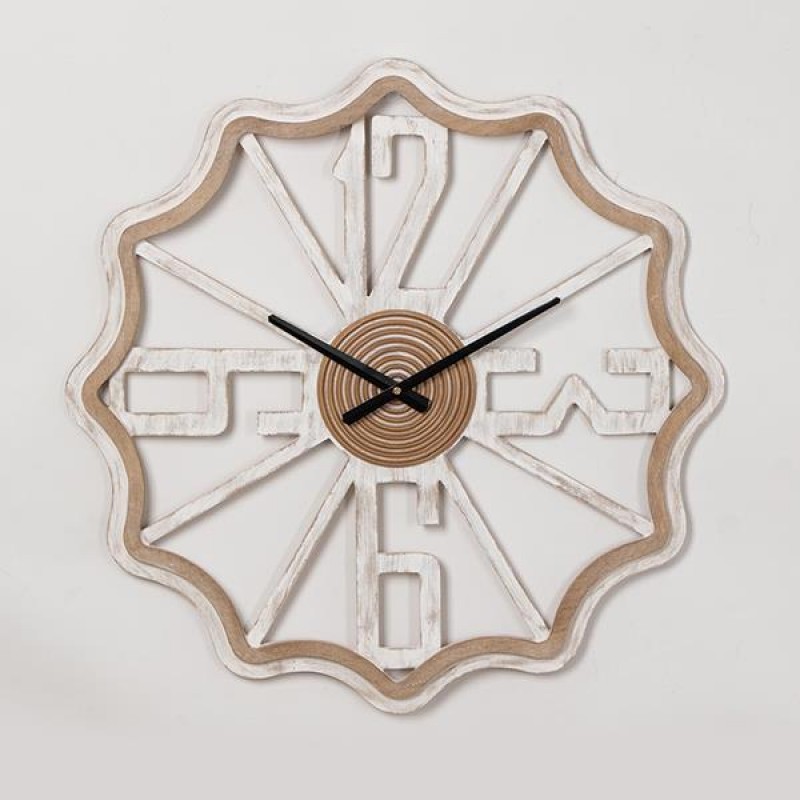 WALL CLOCK, WOODEN, WHITE, 60x3,5x60cm 753-13013