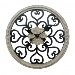 WALL CLOCK, WOODEN, BLACK & BROWN NATURAL, 60X4.5CM 753-13017