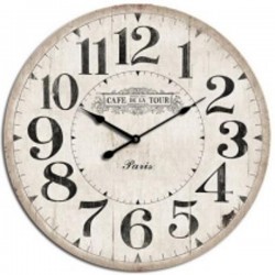 WALL CLOCK,  MDF,  WHITE-BLACK, 58cm 753-13043