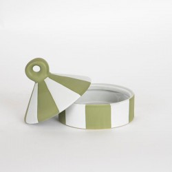 JAR, WITH TOP, CERAMIC, OLIVE, 12.5x12.5x7.5cm 754-10012 JAR, WITH TOP, CERAMIC, OLIVE, 12.5x12.5x7.5cm 754-10012
