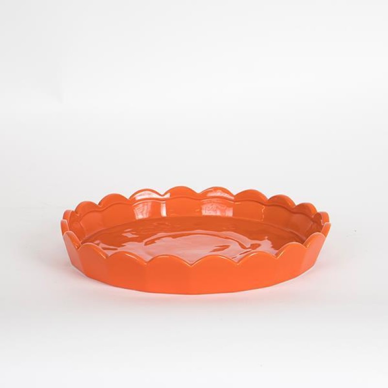 FRUIT BOWL,CERAMIC,ORANGE,26.5x26.5x4.5cm 754-11013
