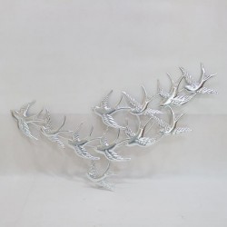 WALL DECOR, METALLIC, BIRDS, SILVER, 99,7x1,3x54,99cm 755-10037 WALL DECOR, METALLIC, BIRDS, SILVER, 99,7x1,3x54,99cm 755-10037