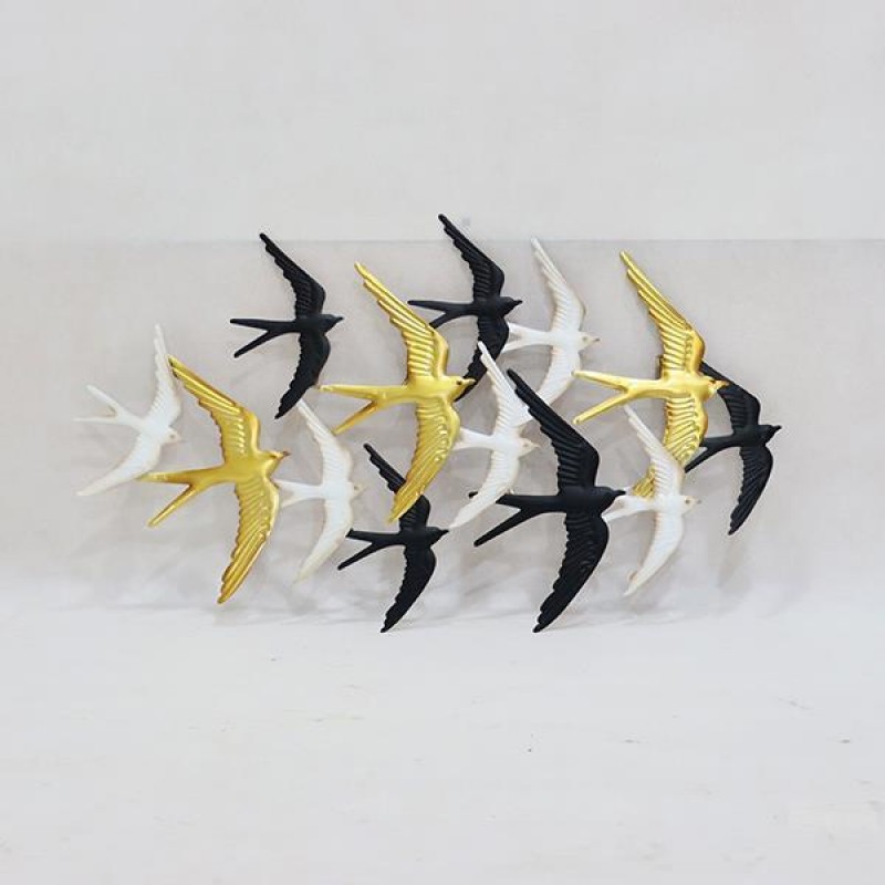 WALL DECOR, METALLIC, BIRDS, GOLD, 100,71x1,7x39,75cm 755-10040