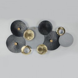 WALL DECOR, METALLIC, CIRCLES, GREY, GOLD & BLACK ,91x4.5x48cm 755-10044 WALL DECOR, METALLIC, CIRCLES, GREY, GOLD & BLACK ,91x4.5x48cm 755-10044