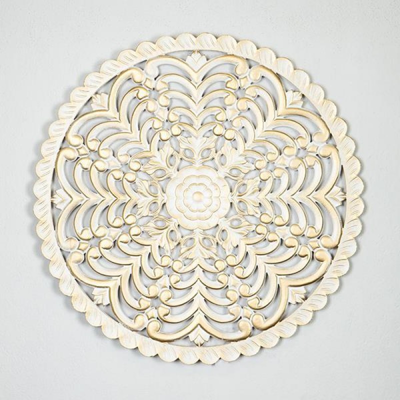 WALL DECOR, GOLD & WHITE, 85X2.5CM 755-10049
