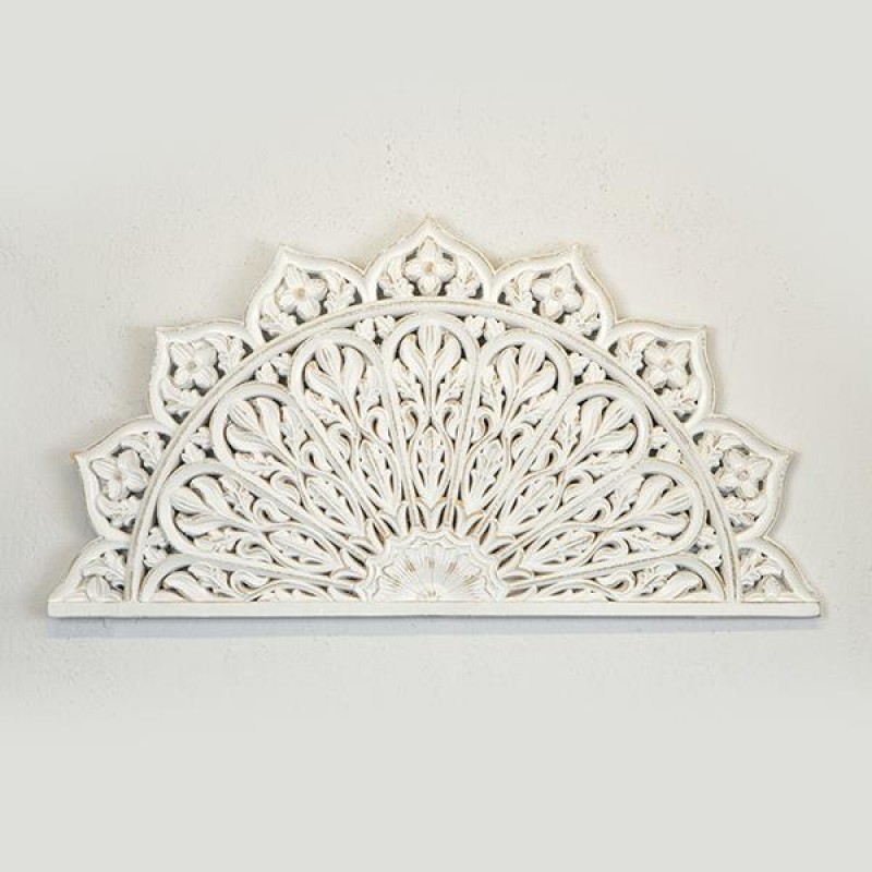 WOOD CARVING, WHITE, 79x40x2cm 755-10059