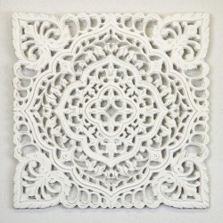 WOOD CARVING, WHITE, 55x55x2cm 755-10061