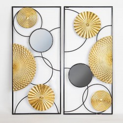 WALL DECOR, BLACK , GOLD, SET 2PCS, 80x35.5x2cm 755-10069