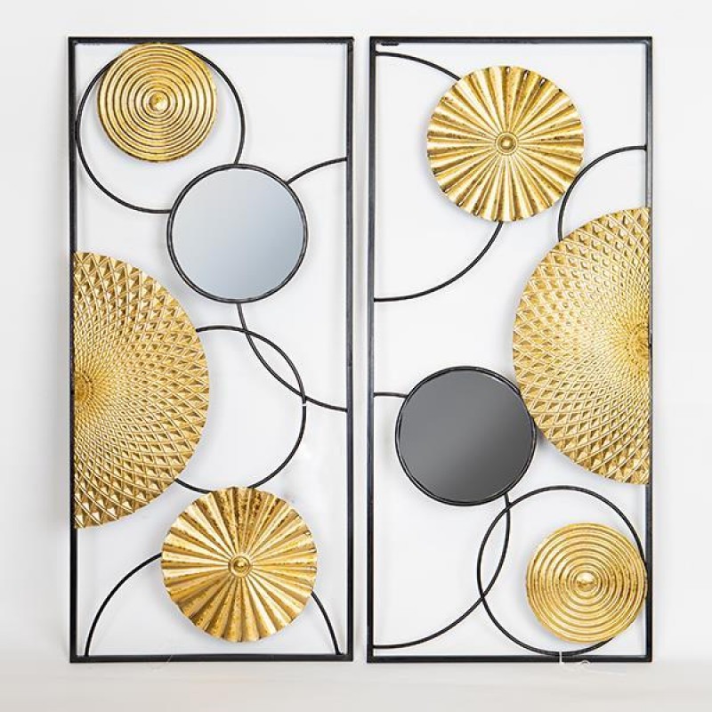WALL DECOR, BLACK , GOLD, SET 2PCS, 80x35.5x2cm 755-10069