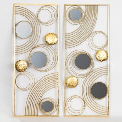 WALL DECOR, GOLD, SET 2PCS, 80x31.5x2.5cm 755-10070