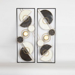 WALL DECOR, WHITE,GREY & GOLD, 90x30x1.2cm 755-10076