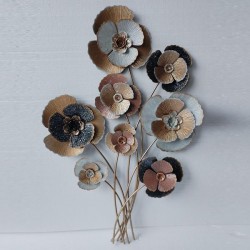 WALL DECOR, FLOWER, WHITE & GOLD, 59x4x88,5cm 755-10082