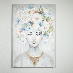 КАНВАС ПАНА С ЖЕНА И ЦВЕТЯ 80X120 СМ