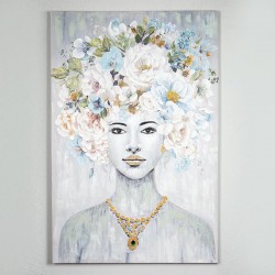 ПЛАТНО С ИЗОБРАЖЕНИЕ ЖЕНА С ЦВЕТЯ 80X120 СМ
