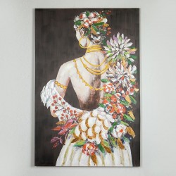 ПЛАТНО С ИЗОБРАЖЕНИЕ НА ЖЕНА С ЦВЕТЯ 80X120 СМ