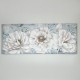 КАНВАС ПАНА С ЦВЕТЯ, ЗЛАТНО-БЯЛО И СИНЬО, 55X135X3 СМ