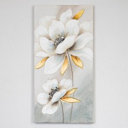 CANVAS WALL ART, FLOWER, WHITE & GOLD, 60x90x3cm 755-12054 CANVAS WALL ART, FLOWER, WHITE & GOLD, 60x90x3cm 755-12054