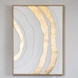 CANVAS WALL ART, WHITE & GOLD, 52x72x4.5cm 755-12065 CANVAS WALL ART, WHITE & GOLD, 52x72x4.5cm 755-12065