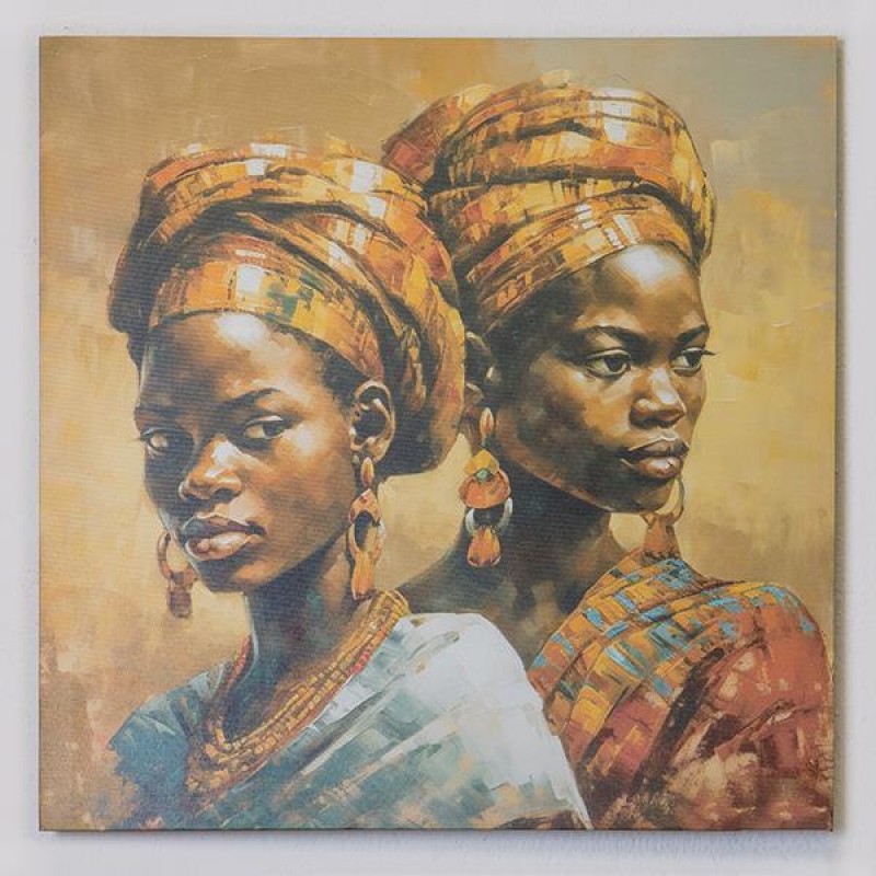 CANVAS PRINT, WOMEN  WITH  MULTICOLOUR TURBAN, 60x60cm 755-12071