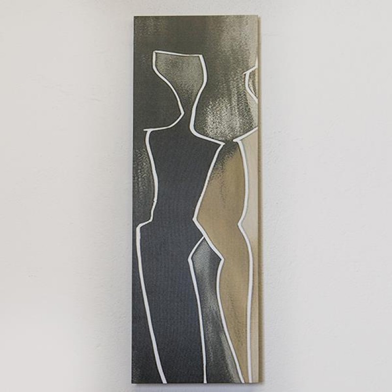 CANVAS PRINT,  WOMEN FIGURES,  BLACK-BEIGE, 30x90cm 755-12079