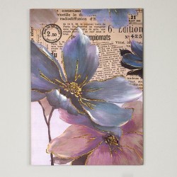 CANVAS PAINTING, FLOWER-NEWSPAPER, BABY-BLUE, PINK- WHITE, 50x2,5x70cm 755-12101 CANVAS PAINTING, FLOWER-NEWSPAPER, BABY-BLUE, PINK- WHITE, 50x2,5x70cm 755-12101