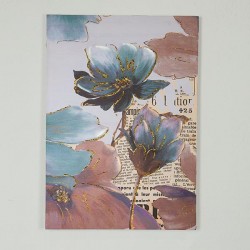 CANVAS PAINTING, FLOWER-NEWSPAPER, BABY-BLUE, PINK- WHITE, 50x2,5x70cm 755-12102 CANVAS PAINTING, FLOWER-NEWSPAPER, BABY-BLUE, PINK- WHITE, 50x2,5x70cm 755-12102