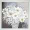 CANVAS  PAINTING,  FLOWERS IN  A WHITE  VASE, WHITE- BLACK, 80x3x80cm 755-12113
