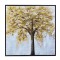 CANVAS  PAINTING, GOLD FRAME, TREE, GREY-BROWN & GOLD, 60x60x3.5cm 755-12141