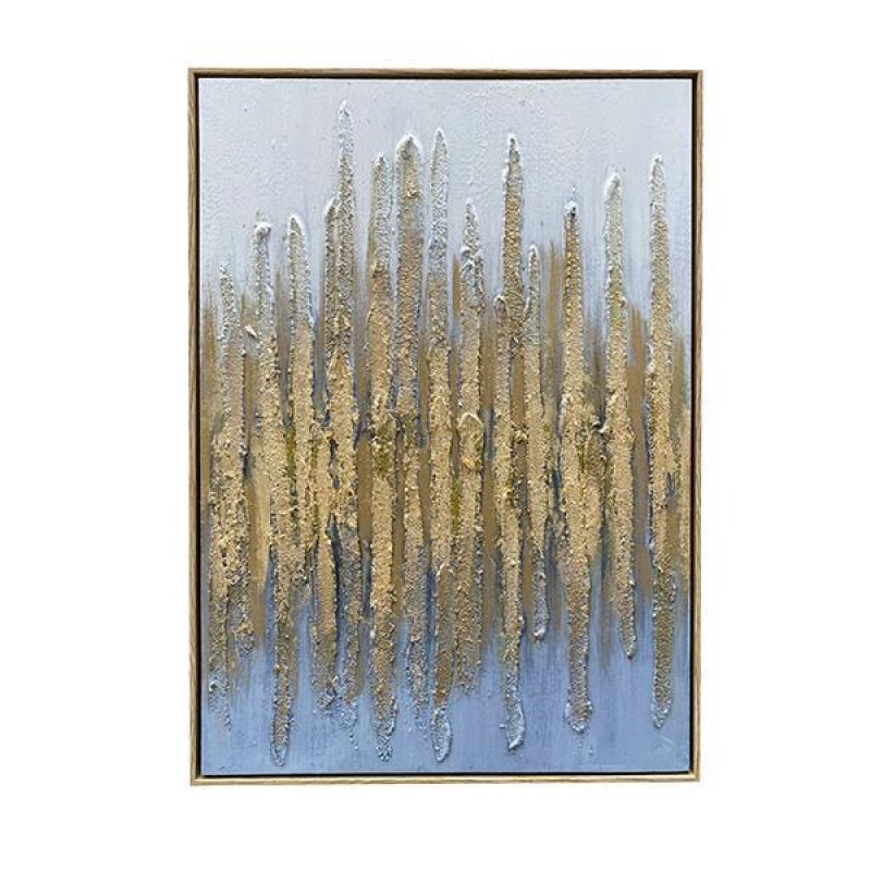 ПЛАТНО С КАРТИНА, ЗЛАТНА РАМКА, АБСТРАКТНО ИЗКУСТВО, ЗЛАТНО-СВЕТЛОСИНЬО, 50X70 СМ ПЛАТНО С КАРТИНА, ЗЛАТНА РАМКА, АБСТРАКТНО ИЗКУСТВО, ЗЛАТНО-СВЕТЛОСИНЬО, 50X70 СМ
