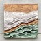 CANVAS  PAINTING, WAVES, WHITE, LIGHT GREEN & LIGHT  BROWN, 60x60x2.3cm 755-12151