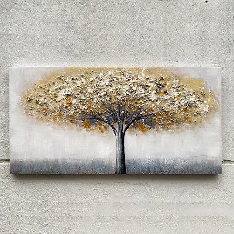 CANVAS  PAINTING, TREE, BLACK & GOLD,120x60x2.8 755-12157