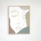 FRAMED WALL ART, WITH  PLASTER, FACE-LEFT EYE,WHITE- DARK GREEN- BROWN, GOLD 45x60x2,2CM 755-12174