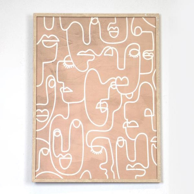 FRAMED CANVAS, WITH  STYROFOAM, BROWN- WHITE, 45x60x2,2CM 755-12175