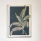 FRAMED CANVAS WITH  FOIL, FERN, DARK  BLUE- GOLD, 50x70x3cm 755-12181