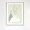 PS FRAMED, PAPER PRINT, VASES, GREEN-WHITE- DARK  GREEN,45x60x3cm 755-12186