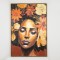 FRAMED CANVAS,WOMANS FACE,  ORANGE-GOLD-BROWN, 82.6x122.6cm 755-12187