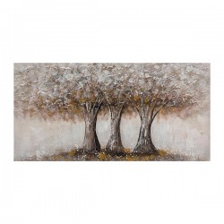 ПЛАТНО С КАРТИНА ДЪРВО, БЯЛО-КАФЯВО, 60X120 СМ