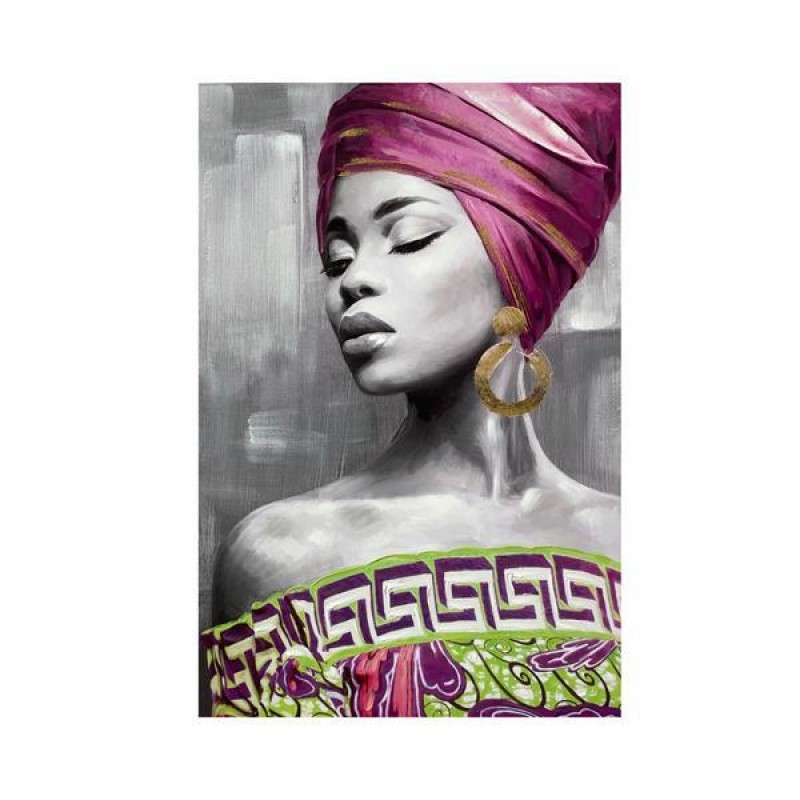 CANVAS PICTURE, WOMAN, BLACK & PURPLE, 80x120x3,5cm 755-12235