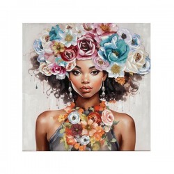 CANVAS PICTURE, WOMAN WITH FLOWERS, MULTICOLOR, 100x100x3cm 755-12237 CANVAS PICTURE, WOMAN WITH FLOWERS, MULTICOLOR, 100x100x3cm 755-12237