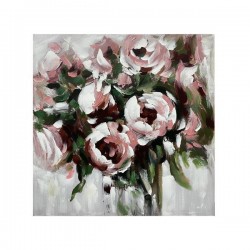 CANVAS PICTURE, FLOWERS, PINK-GREEN-WHITE, 100x100x3cm 755-12246