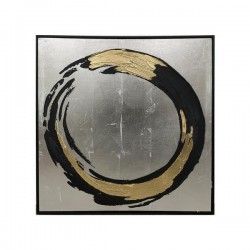 КРЪГЛА КАРТИНА CANVAS ЧЕРНО-ЗЛАТНО-СРЕБЪРНО 80X80X3.5CM