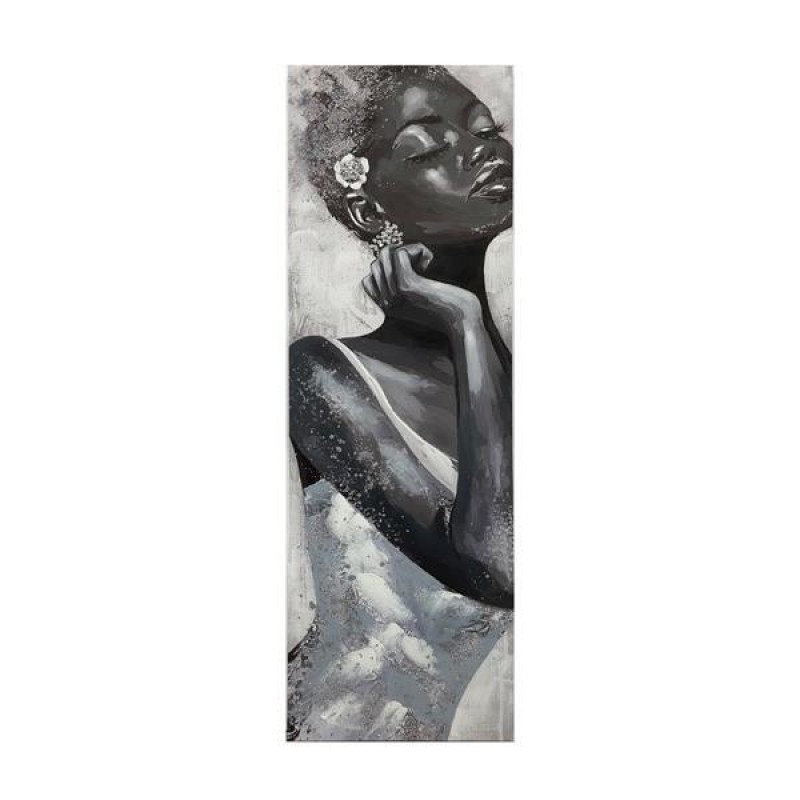 CANVAS PICTURE, WOMAN, WHITE-BLACK, 50x150x3cm 755-12256