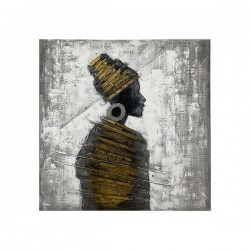 КАНВАС КАРТИНА ЖЕНА, БЯЛО-ЧЕРНО-СРЕБЪРНО 100X100X3CM